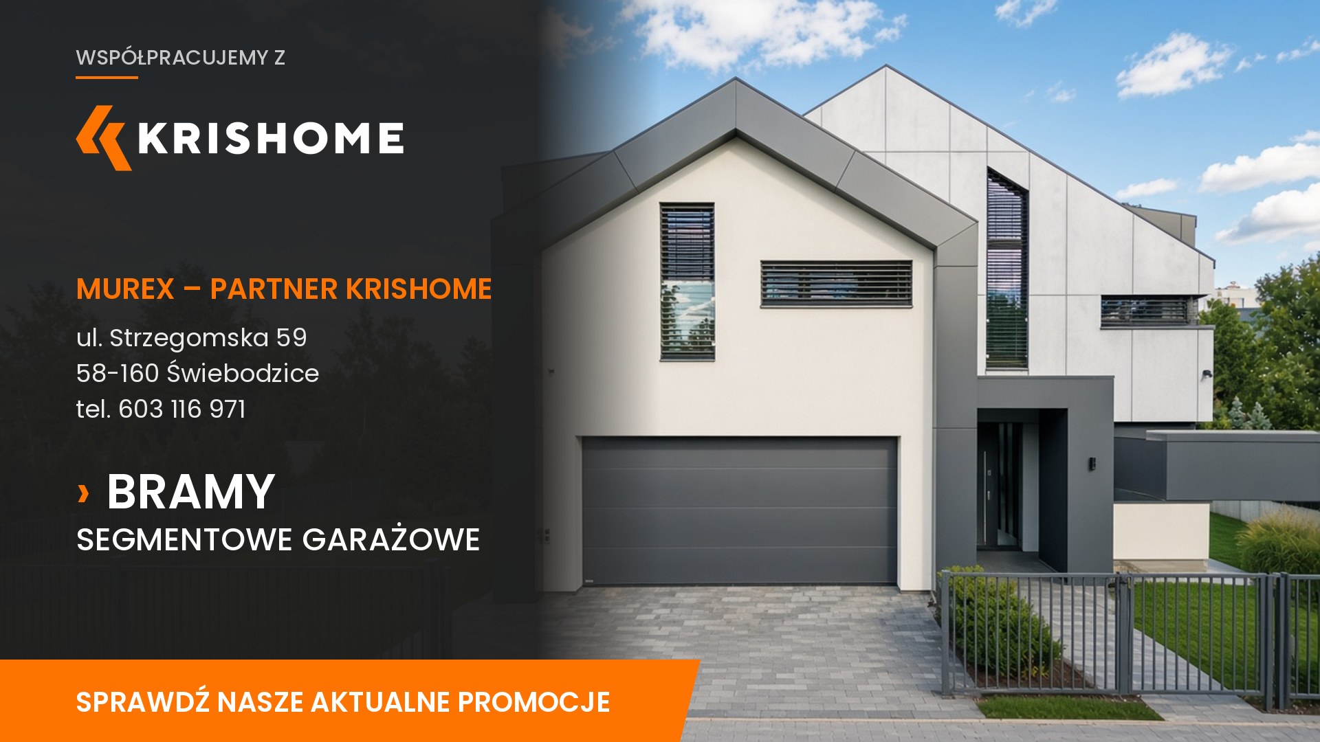 Murex – partner Krishome: bramy segmentowe garażowe. Sprawdź nasze aktualne promocje